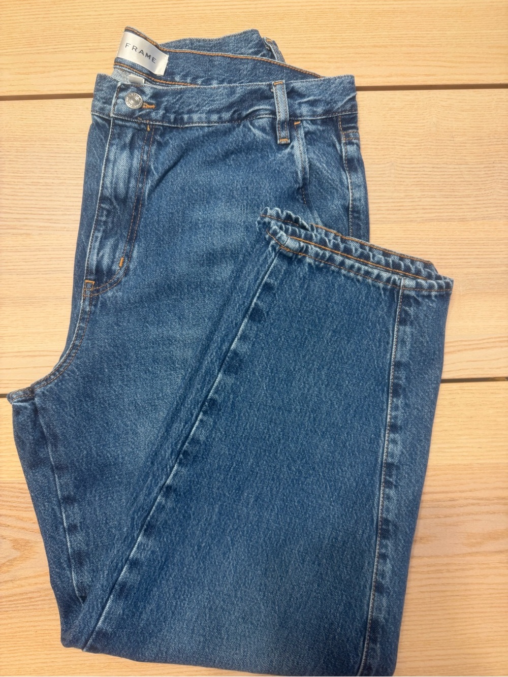 Frame The Candle Cropped Denim High-Rise Blue Women's Jeans